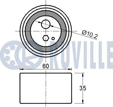 Ruville 540405 - Spriegotājrullītis, Gāzu sadales mehānisma piedziņas siksna ps1.lv