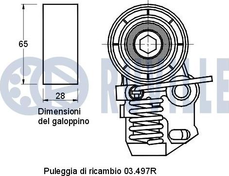 Ruville 540487 - Spriegotājrullītis, Gāzu sadales mehānisma piedziņas siksna ps1.lv