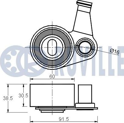 Ruville 540599 - Spriegotājrullītis, Gāzu sadales mehānisma piedziņas siksna ps1.lv