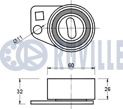 Ruville 540593 - Spriegotājrullītis, Gāzu sadales mehānisma piedziņas siksna ps1.lv