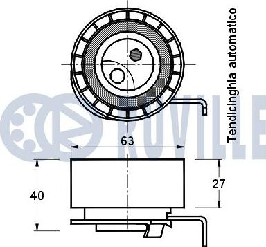 Ruville 540556 - Spriegotājrullītis, Gāzu sadales mehānisma piedziņas siksna ps1.lv