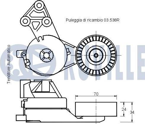 Ruville 540562 - Siksnas spriegotājs, Ķīļsiksna ps1.lv