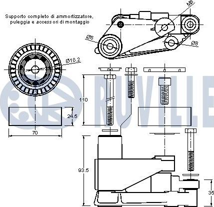 Ruville 540536 - Siksnas spriegotājs, Ķīļsiksna ps1.lv