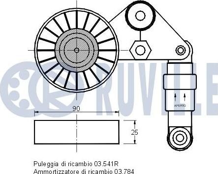 Ruville 540533 - Siksnas spriegotājs, Ķīļsiksna ps1.lv