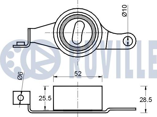 Ruville 540662 - Spriegotājrullītis, Gāzu sadales mehānisma piedziņas siksna ps1.lv