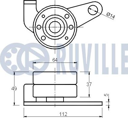 Ruville 540036 - Spriegotājrullītis, Gāzu sadales mehānisma piedziņas siksna ps1.lv