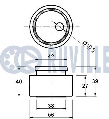 Ruville 540033 - Spriegotājrullītis, Gāzu sadales mehānisma piedziņas siksna ps1.lv