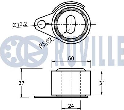 Ruville 540078 - Spriegotājrullītis, Gāzu sadales mehānisma piedziņas siksna ps1.lv