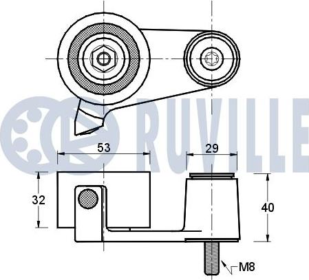 Ruville 540191 - Spriegotājrullītis, Gāzu sadales mehānisma piedziņas siksna ps1.lv