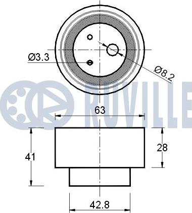 Ruville 540197 - Spriegotājrullītis, Gāzu sadales mehānisma piedziņas siksna ps1.lv