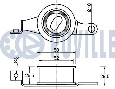 Ruville 540166 - Spriegotājrullītis, Gāzu sadales mehānisma piedziņas siksna ps1.lv