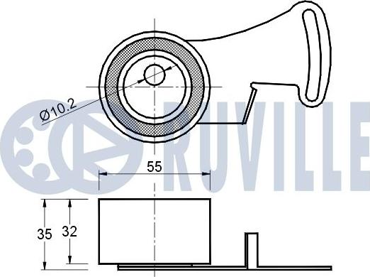 Ruville 540128 - Spriegotājrullītis, Gāzu sadales mehānisma piedziņas siksna ps1.lv