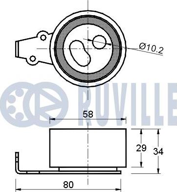 Ruville 540855 - Spriegotājrullītis, Gāzu sadales mehānisma piedziņas siksna ps1.lv