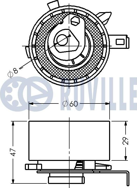 Ruville 540810 - Spriegotājrullītis, Gāzu sadales mehānisma piedziņas siksna ps1.lv