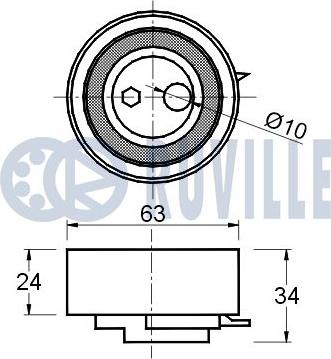 Ruville 540877 - Spriegotājrullītis, Gāzu sadales mehānisma piedziņas siksna ps1.lv