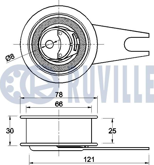 Ruville 540342 - Spriegotājrullītis, Gāzu sadales mehānisma piedziņas siksna ps1.lv