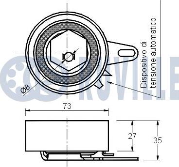 Ruville 540350 - Spriegotājrullītis, Gāzu sadales mehānisma piedziņas siksna ps1.lv