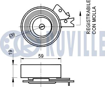 Ruville 540366 - Spriegotājrullītis, Gāzu sadales mehānisma piedziņas siksna ps1.lv