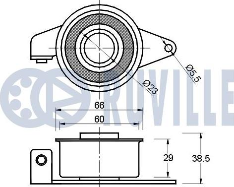 Ruville 540333 - Spriegotājrullītis, Gāzu sadales mehānisma piedziņas siksna ps1.lv