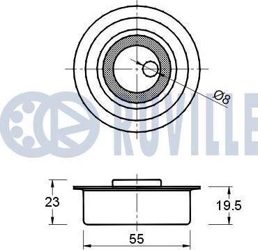 Ruville 540378 - Spriegotājrullītis, Gāzu sadales mehānisma piedziņas siksna ps1.lv