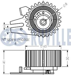 Ruville 540287 - Spriegotājrullītis, Gāzu sadales mehānisma piedziņas siksna ps1.lv