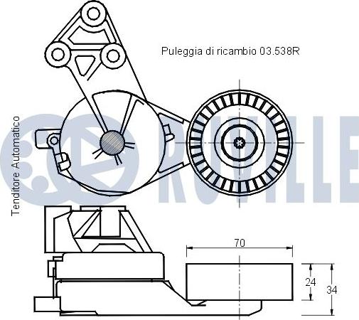 Ruville 541456 - Siksnas spriegotājs, Ķīļsiksna ps1.lv