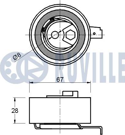 Ruville 541450 - Spriegotājrullītis, Gāzu sadales mehānisma piedziņas siksna ps1.lv