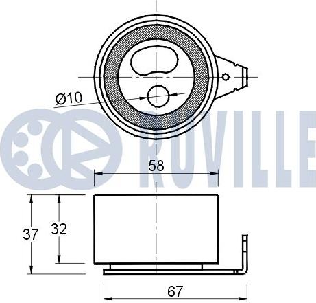 Ruville 541552 - Spriegotājrullītis, Gāzu sadales mehānisma piedziņas siksna ps1.lv