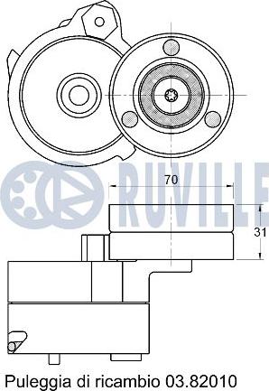 Ruville 541563 - Siksnas spriegotājs, Ķīļsiksna ps1.lv