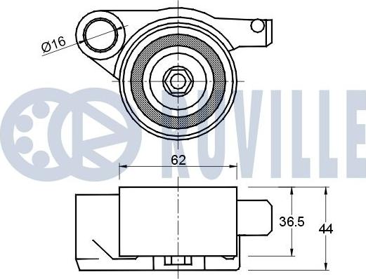 Ruville 541562 - Spriegotājrullītis, Gāzu sadales mehānisma piedziņas siksna ps1.lv