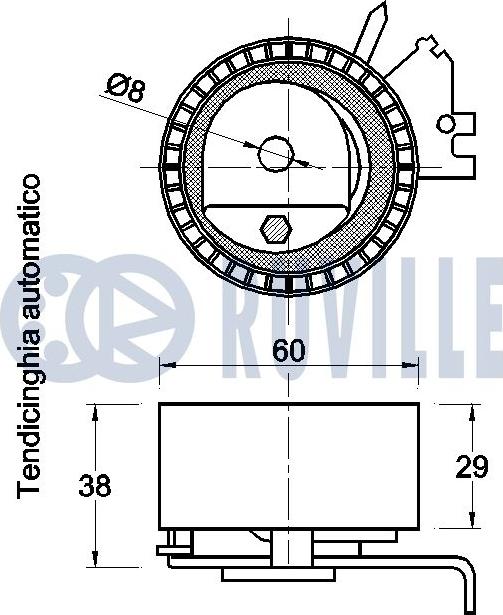 Ruville 541517 - Spriegotājrullītis, Gāzu sadales mehānisma piedziņas siksna ps1.lv