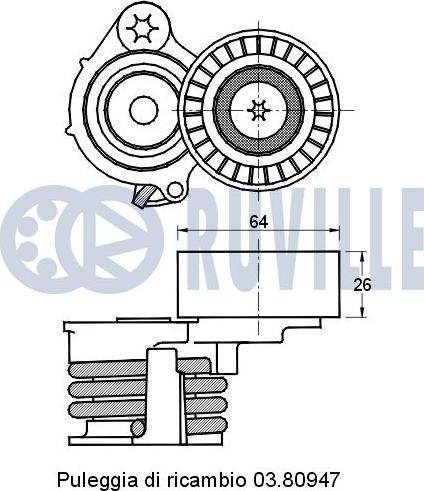 Ruville 541644 - Siksnas spriegotājs, Ķīļsiksna ps1.lv