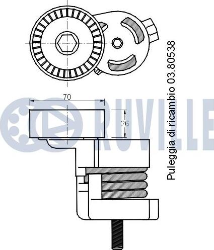 Ruville 541643 - Siksnas spriegotājs, Ķīļsiksna ps1.lv