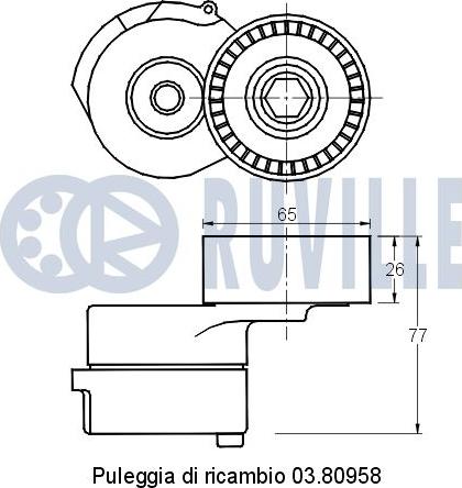 Ruville 541655 - Siksnas spriegotājs, Ķīļsiksna ps1.lv