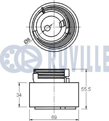 Ruville 541606 - Spriegotājrullītis, Gāzu sadales mehānisma piedziņas siksna ps1.lv