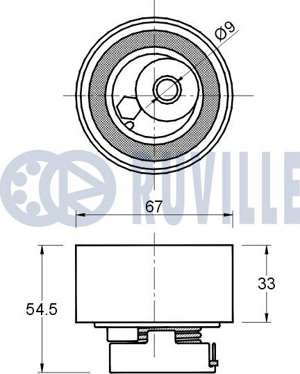 Ruville 541688 - Spriegotājrullītis, Gāzu sadales mehānisma piedziņas siksna ps1.lv