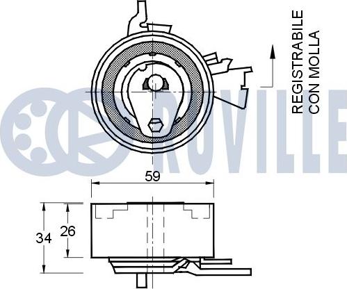 Ruville 541675 - Spriegotājrullītis, Gāzu sadales mehānisma piedziņas siksna ps1.lv