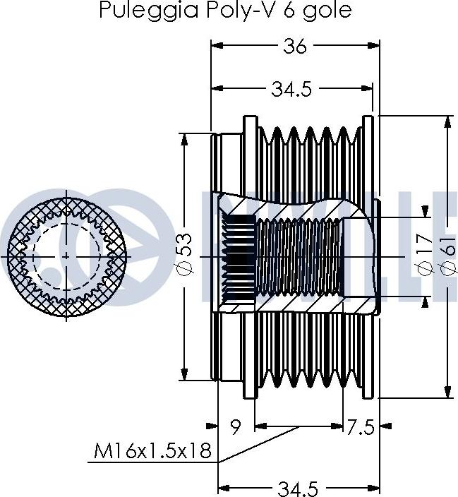 Ruville 541041 - Piedziņas skriemelis, Ģenerators ps1.lv