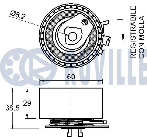 Ruville 541053 - Spriegotājrullītis, Gāzu sadales mehānisma piedziņas siksna ps1.lv