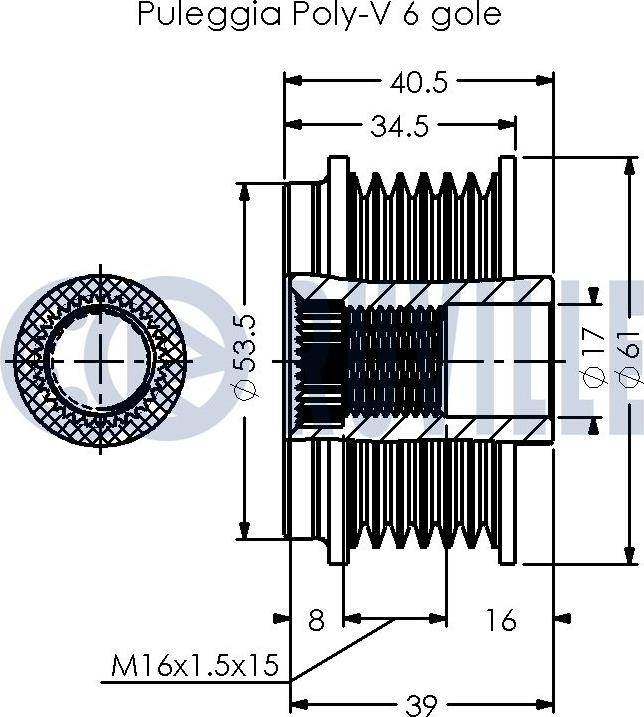 Ruville 541084 - Piedziņas skriemelis, Ģenerators ps1.lv