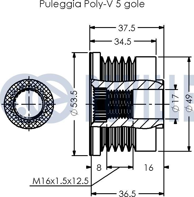 Ruville 541086 - Piedziņas skriemelis, Ģenerators ps1.lv