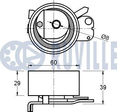 Ruville 541081 - Spriegotājrullītis, Gāzu sadales mehānisma piedziņas siksna ps1.lv