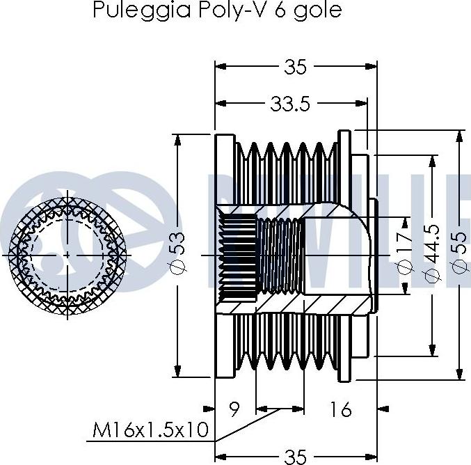 Ruville 541039 - Piedziņas skriemelis, Ģenerators ps1.lv