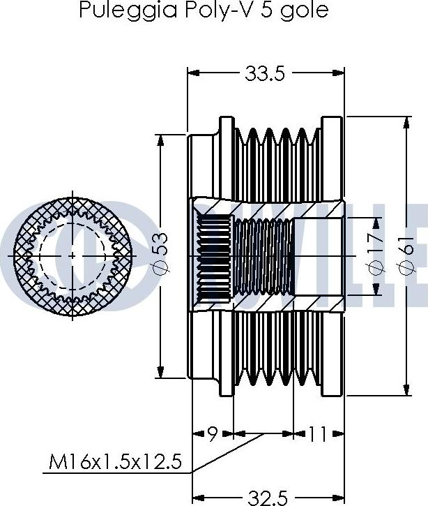 Ruville 541029 - Piedziņas skriemelis, Ģenerators ps1.lv