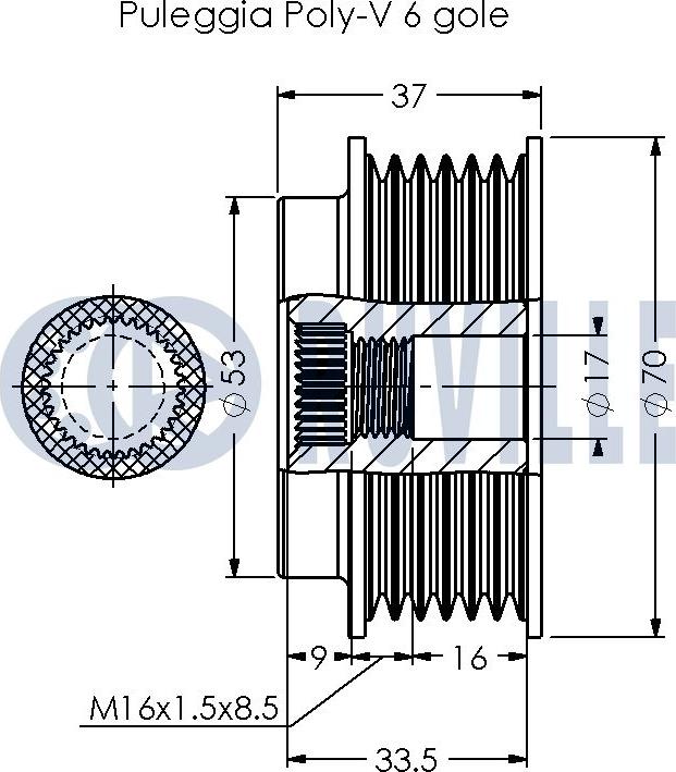 Ruville 541028 - Piedziņas skriemelis, Ģenerators ps1.lv