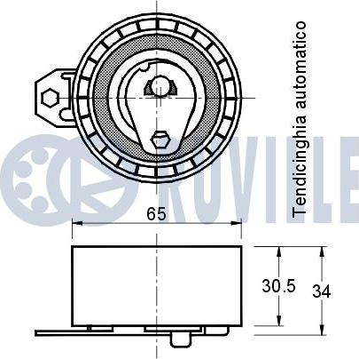 Ruville 541077 - Spriegotājrullītis, Gāzu sadales mehānisma piedziņas siksna ps1.lv