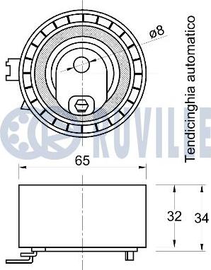 Ruville 541196 - Spriegotājrullītis, Gāzu sadales mehānisma piedziņas siksna ps1.lv