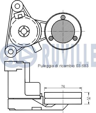 Ruville 541164 - Siksnas spriegotājs, Ķīļsiksna ps1.lv