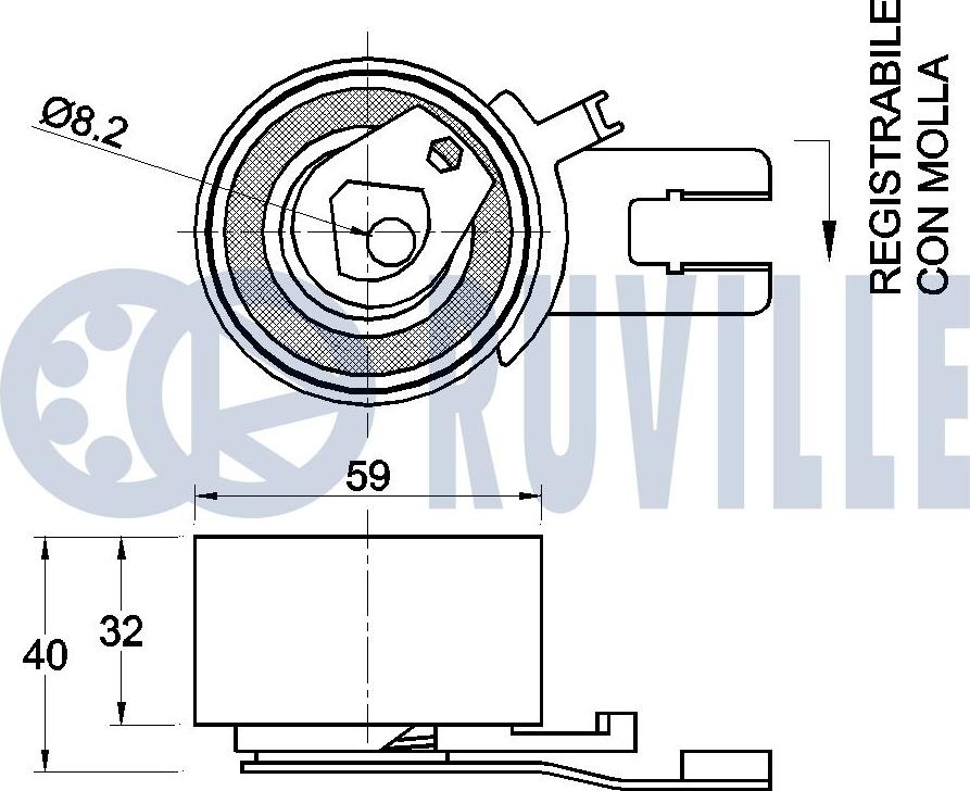 Ruville 541161 - Spriegotājrullītis, Gāzu sadales mehānisma piedziņas siksna ps1.lv