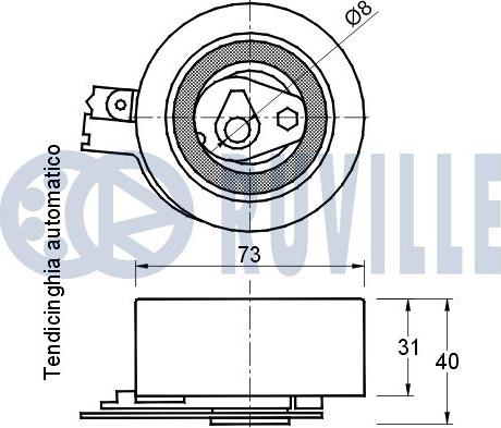 Ruville 541185 - Spriegotājrullītis, Gāzu sadales mehānisma piedziņas siksna ps1.lv